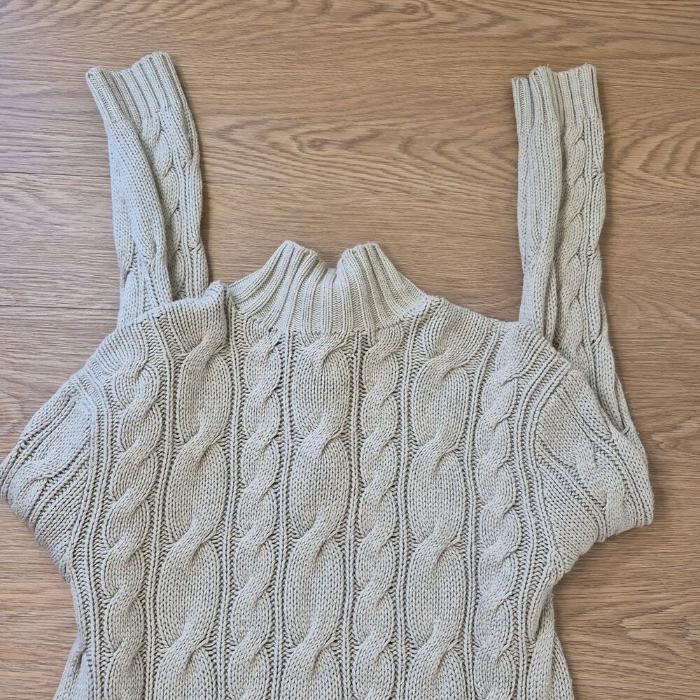 Vintage Polo Ralph Lauren Sweater Mens L Cable Knit Fisherman 100% Silk - Picture 5 of 9